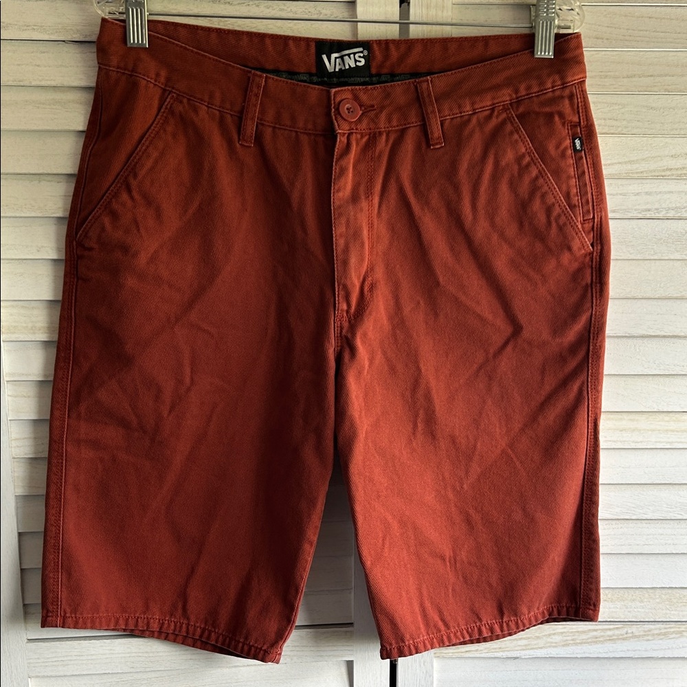 Vans Men's Brick Red Flat Front Shorts